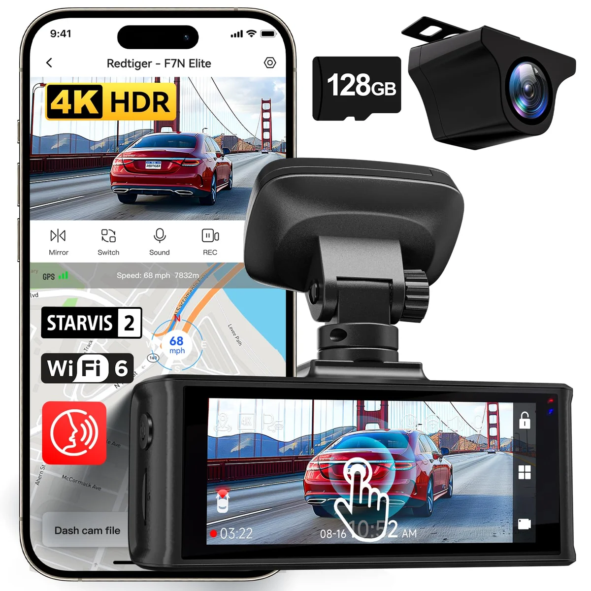 REDTIGER F7N Touch 4K Dash Cam image 3